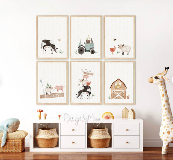 Baby Safari Animals Prints - Luster Paper Nursery Wall Art Prints