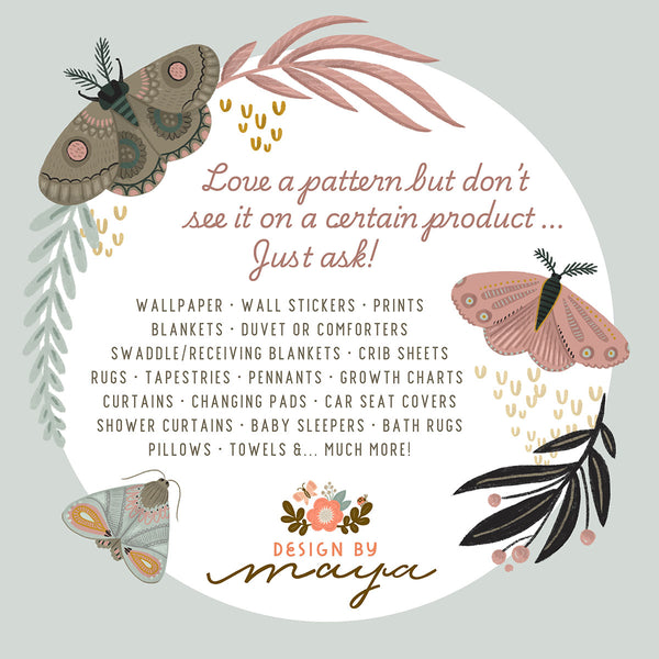 Wild Flowers & Green Leaves - Fabric Nursery Wall Art Decals