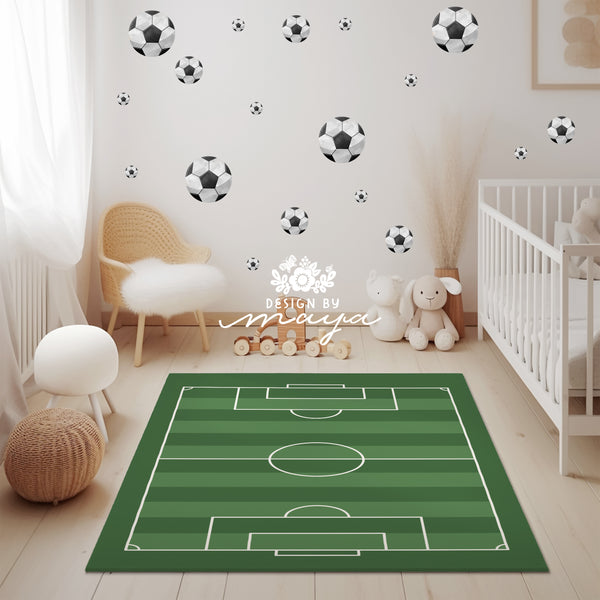 Football Field Playroom Rug / World map Area Rug