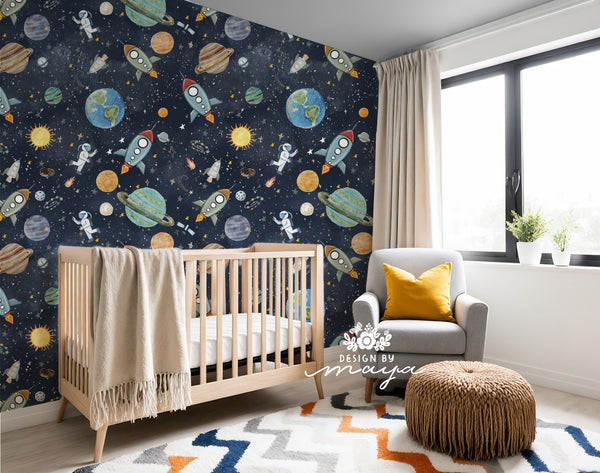 Space wallpaper - Nursery Wall Decor Wallpapers