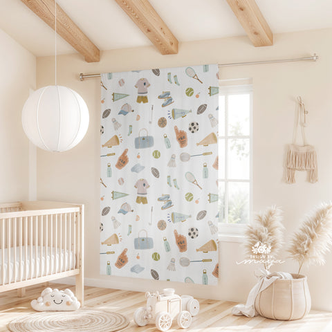 Sport theme curtain - kids room curtain