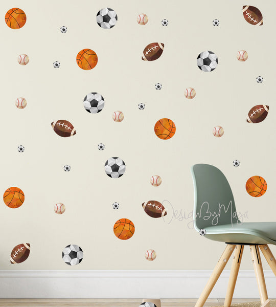 Sport Balls decals - Fabric Nursery Wall Art Decals