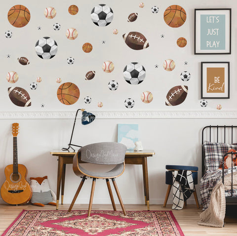 Sport Balls decals - Fabric Nursery Wall Art Decals