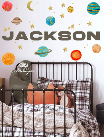 Space decals - Fabric Nursery Wall Art Decals