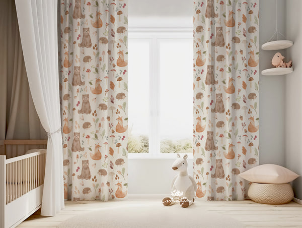 Alphabet baby animals curtain - kids room curtain