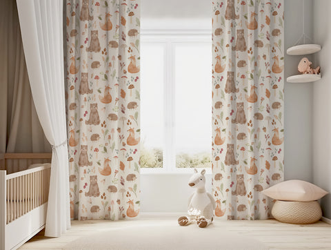 Baby Woodland theme curtain - kids room curtain