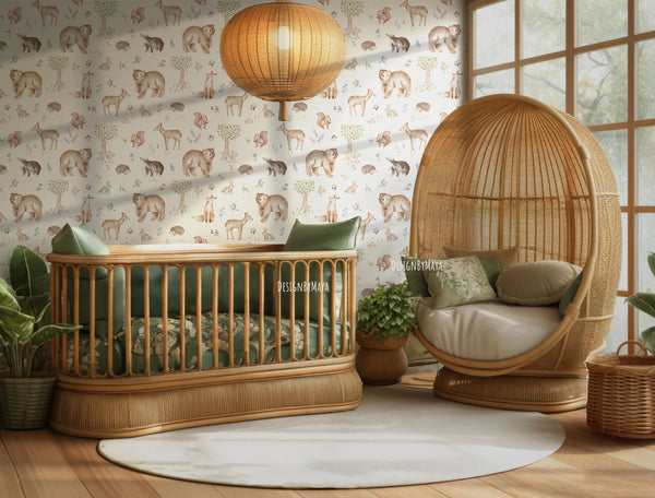 Cute Farm Animals Wallpaper - Nursery Wall Decor Wallpaper