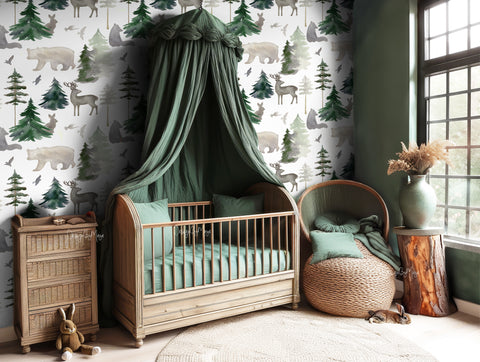 Woodland Creatures Wallpaper - Nursery Wall Decor Wallpapers