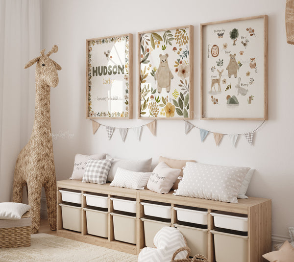 Woodland Animals Prints - Luster Paper Nursery Wall Art Prints