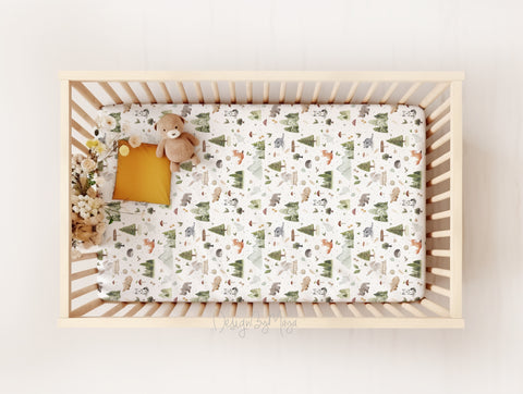 Baby Woodland crib sheet - Minky / Jersey Crib Sheet