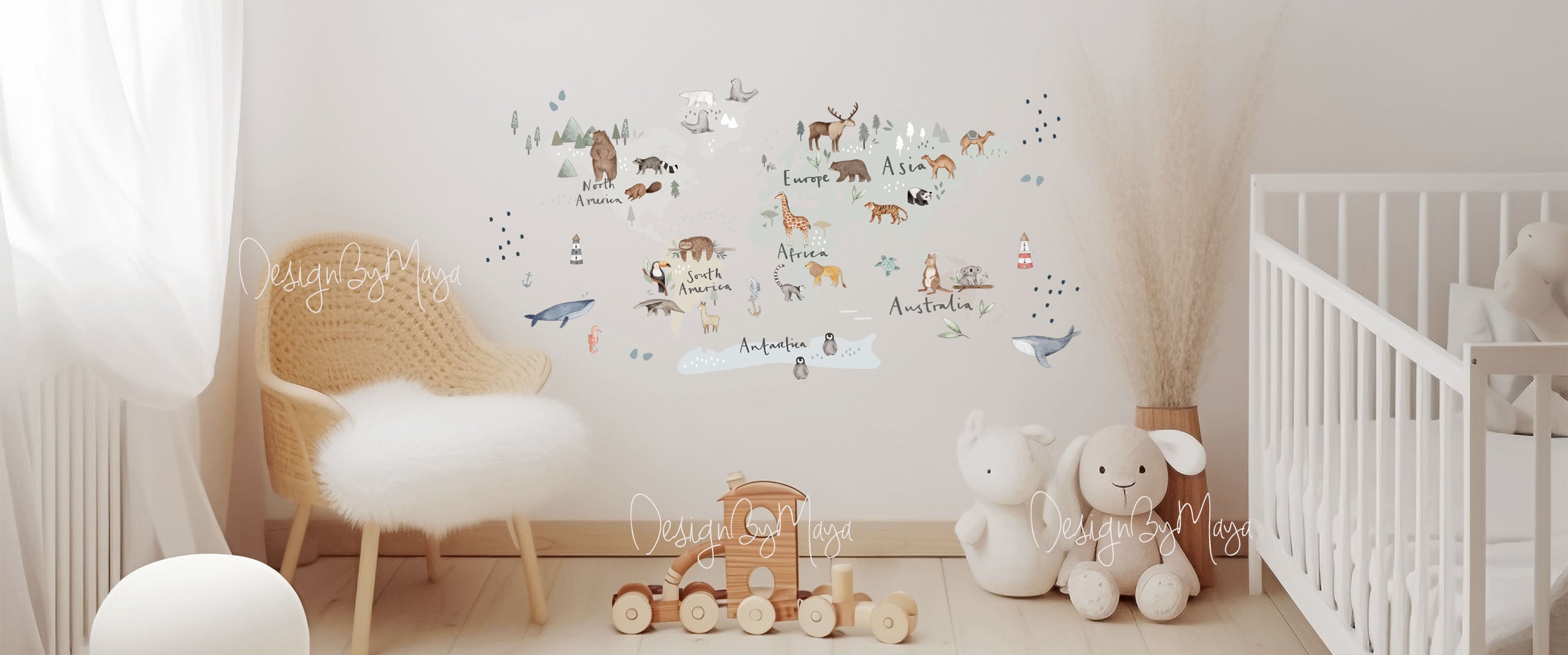World Map Wall Decal For Kids Explorer Kids World Map Wallpaper Mural