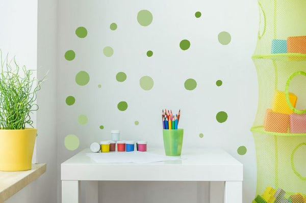 Bubbly Chromatic Polka Dots - Fabric Nursery Wall Art Decals
