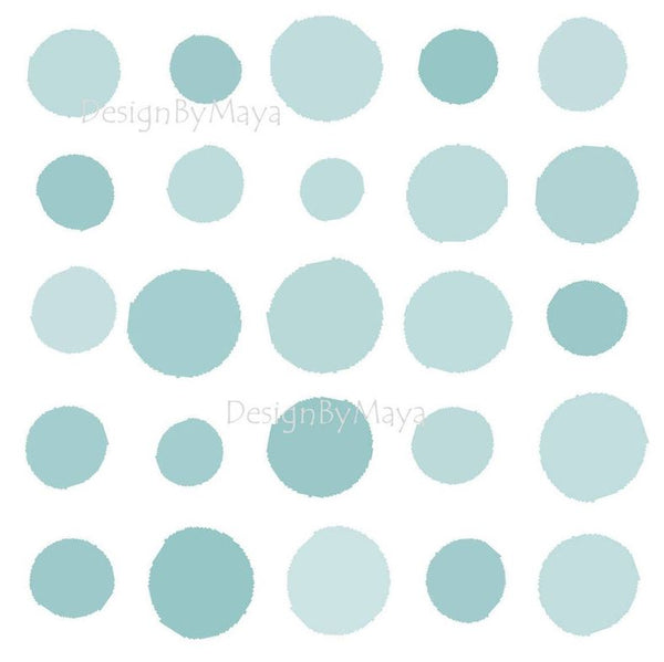 Bubbly Chromatic Polka Dots - Fabric Nursery Wall Art Decals