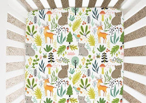 Magical Woodland, Baby Squirrel and Deer - Minky / Jersey Crib Sheets