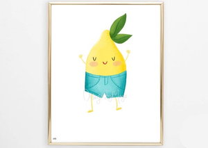 Silly Fruits Collection - Silly Lemon - Digital Nursery Wall Art Prints