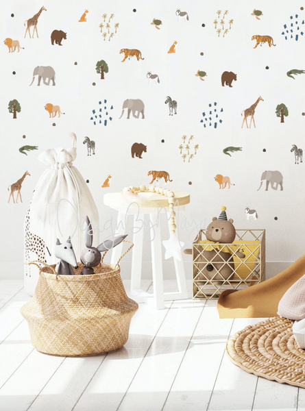 Saharan Safari Animals - Fabric Nursery Wall Art Decals