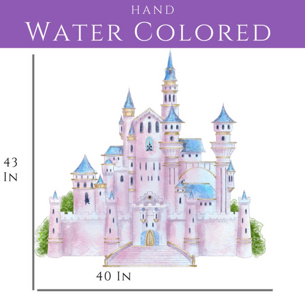 Purple/Pink Princess Castle - Fabric Nursery Wall Art Decals