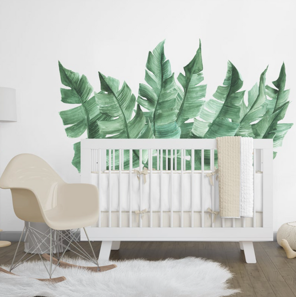 Sage Green Leaves- Fabric Nursery Wall Art Decals
