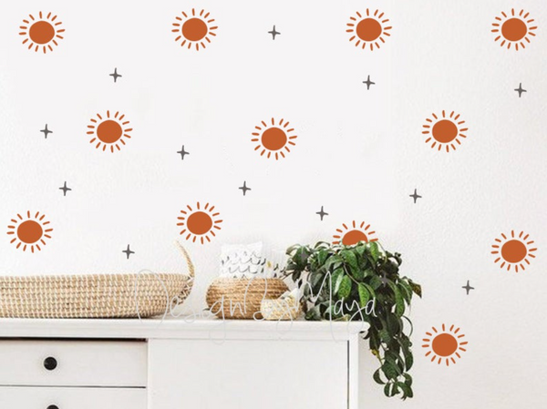 Boho Sunshines - Fabric Nursery Wall Art Decals