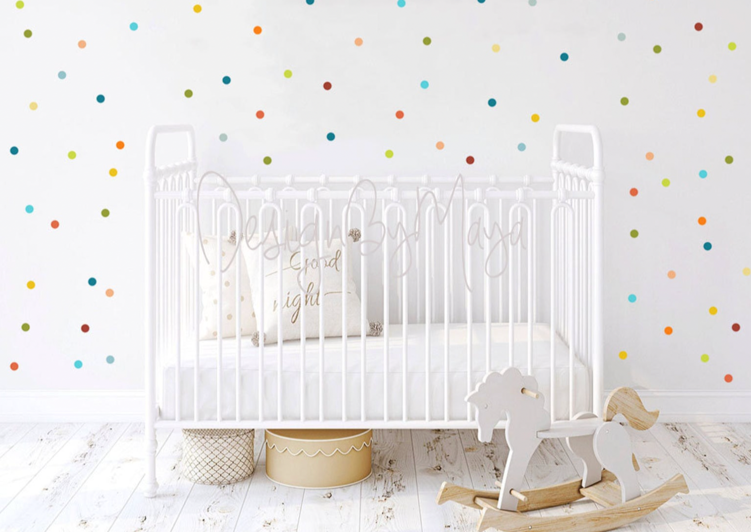 Mini Confetti Polka Dots - Fabric Nursery Wall Art Decals