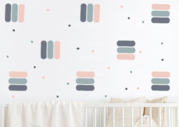 Modern Stripes and Polka Dots - Fabric Nursery Wall Art Decals