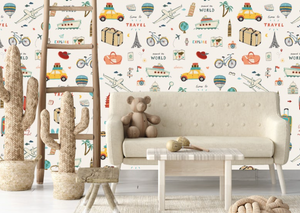 "Around The World" - Nursery Wall Decor Wallpapers