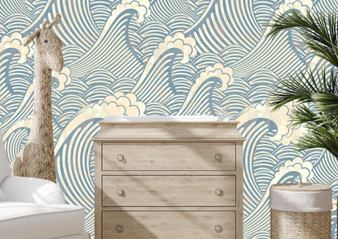 Ocean Surf Waves - Nursery Wall Decor Wallpapers