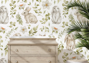 Baby White Rabbit - Nursery Wall Decor Wallpapers