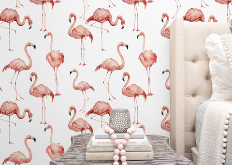 Blush Pink Flamingos - Nursery Wall Decor Wallpapers