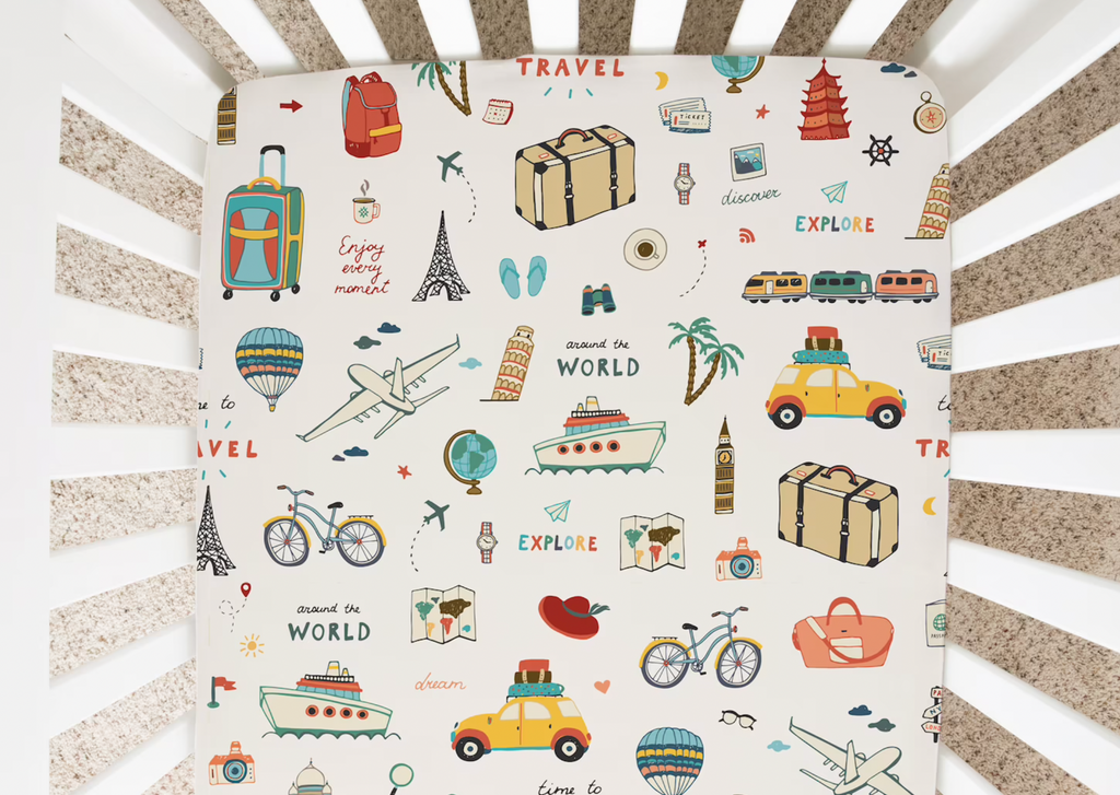 Around The World Minky Jersey Crib Sheets DesignByMaya