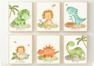 Baby Dinosaurs Set - Luster Paper Nursery Wall Art Prints