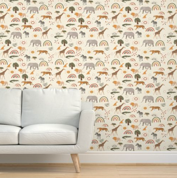 Savannah Safari Friends - Nursery Wall Decor Wallpapers