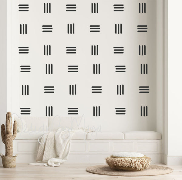 Modern Zebra Lines - Fabric Nursery Wall Art Decals