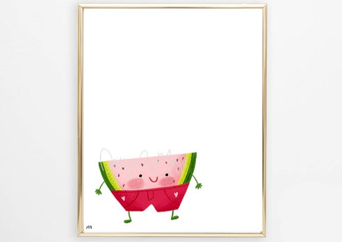 Silly Fruits Collection - Silly Watermelon - Digital Nursery Wall Art Prints