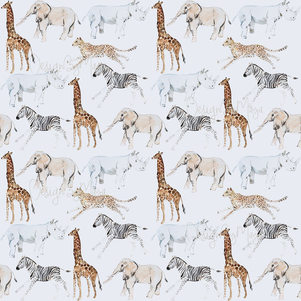 Running Safari Wallpaper - Nursery Wall Decor Wallpapers