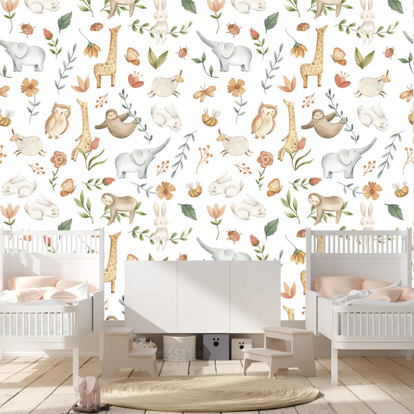 Baby Safari Animals - Nursery Wall Decor Wallpapers