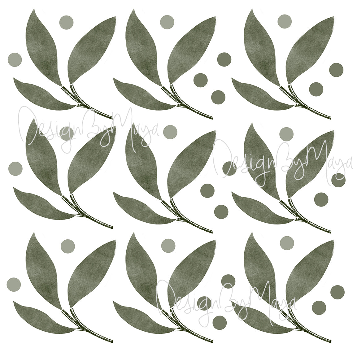 Scandinavian Brown leaves - Fabric Nursery Wall Art Decals