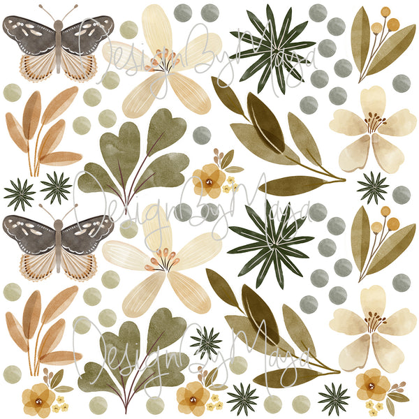 Butterfly decals - Fabric Nursery Wall Art Decals