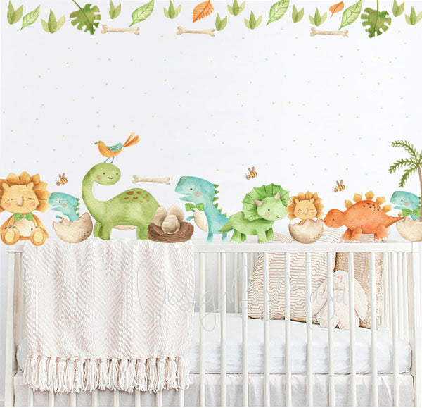 Dinosaur Decals - Fabric Nursery Wall Art Decals