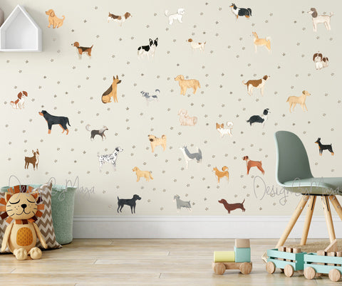 Dogs wall decals - Fabric Nursery Wall Art Decals