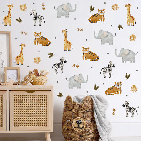Safari Animals - Fabric Nursery Wall Art Decals