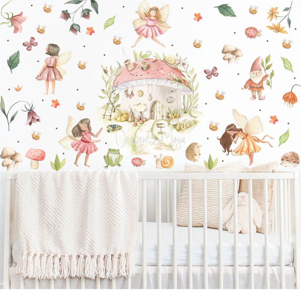 Magical Fairy House - Fabric Nursery Wall Art Decals – DesignByMaya