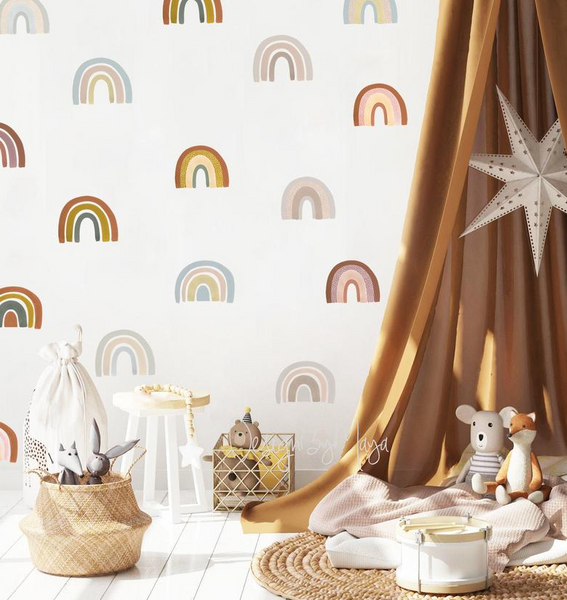 Retro Rainbows - Fabric Nursery Wall Art Decals