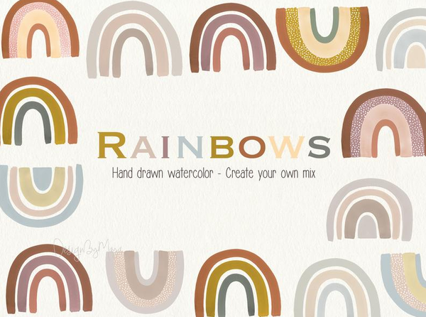 Retro Rainbows - Fabric Nursery Wall Art Decals