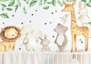 Safari Animals and Friends - Fabric Nursery Wall Art Decals