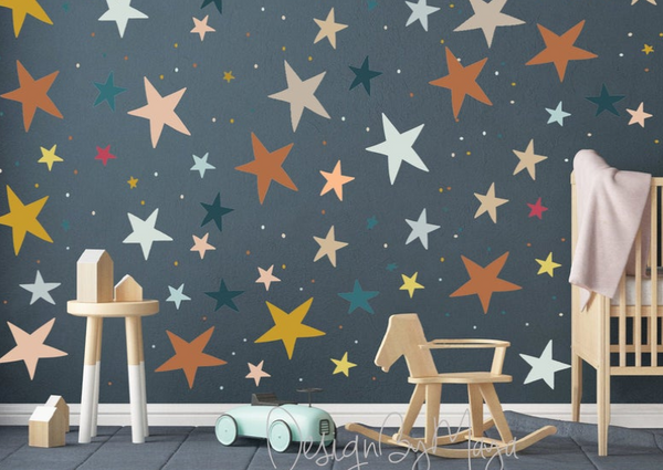 Modern Fantasy Stars - Fabric Nursery Wall Art Decals
