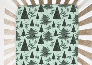 Woodland Forest Trees - Minky / Jersey Crib Sheets