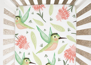Baby Humming Birds - Minky / Jersey Crib Sheets