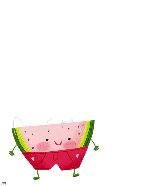 Silly Fruits Collection - Silly Watermelon - Digital Nursery Wall Art Prints