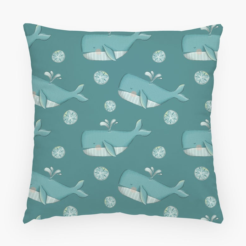 Blue Ocean Whales - Artisan Baby Pillows